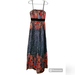 ADRIANNA PAPELL ELEGANT FLORAL MULTI COLOR GOWN, SIZE 2
